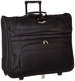 Amsterdam Rolling Garment Bag Wheeled Luggage Case – Black (23-Inch)