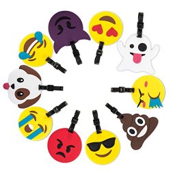Travel Luggage Tags,10 pack Emoji Suitcase Travel ID Label Tags Holders For Luggage Travel Gears ...