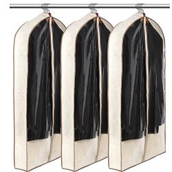 LUXEHOME Reusable Folding Canvas Garment Bags for Suits, Cloth, Protects Storage Home Decor, Set ...