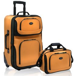 U.S Traveler Rio Carry-On Lightweight Expandable Rolling Luggage Suitcase Set – Mustard (1 ...