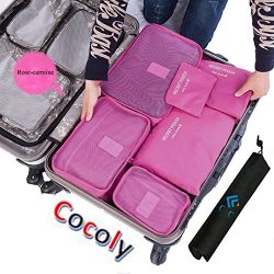 Cocoly 7pcs travel Organizers Packing Cubes Luggage Organizers Compression Pouches