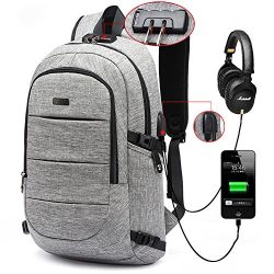 C-space Business waterproof Resistant Polyester Laptop Backpack with USB Charging Port and Lock  ...