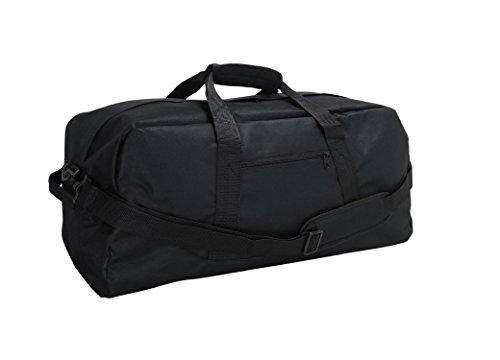DALIX 21″ Large Duffle Bag with Adjustable Strap (Black)