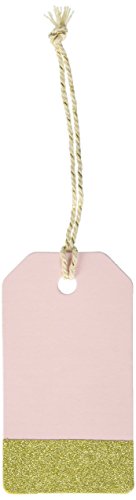 Ginger Ray PP-611 Pastel Perfection Gold Glitter Luggage Tags With String For Weddings & Par ...