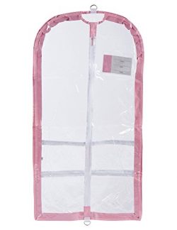 Clear Plastic Garment Bag with Pockets for Dance Competitions Danshuz – Pink