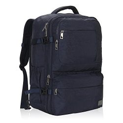 Hynes Eagle 44L Carry on Backpack Flight Approved Compression Travel Pack Cabin Bag, Dark Blue