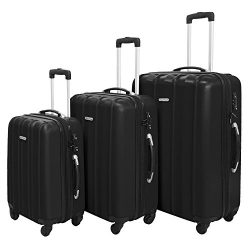 3 Piece Luggage Set Durable Lightweight Hard Case Spinner Suitecase LUG3 SK541 BLACK