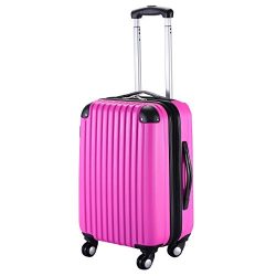 Goplus New GLOBALWAY 20″ Expandable ABS Carry On Luggage Travel Bag Trolley Suitcase (Hear ...