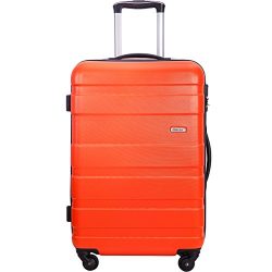 Merax Aphro 20inch Carry On Luggage Lightweight ABS Spinner Suitcase (Orange)