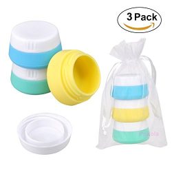 Silicone Cream Jars Travel Accessories Containers with Hard Sealed Lids 20ml Per Piece 3 Pieces  ...