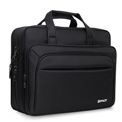 Kopack Large Laptop Briefcase 17 Inch Business Travel bag Expandable/Water Resistant Shoulder Ba ...