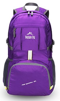 Venture Pal Lightweight Packable Durable Travel Hiking Backpack Daypack (Purple)