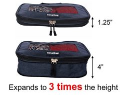 Set of 4 Expandable Packing Cubes | Compresses to fit more in less space | Expands to fit more l ...