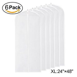 Garment Bags Dress Long Suit Bag-Dust Cover White Breathable for Dance Clothes(Pack of 6)