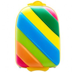 Bouncie 18 Inch Kids Children Luggage Upright Soft Side Rainbow (Original)
