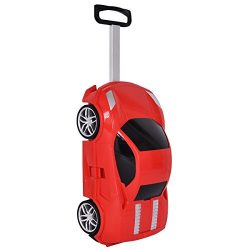 Goplus Kids Suitcase Car Shape Toddler 3D Carry On Travel Luggage (Red)