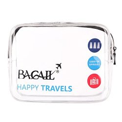 Bagail Clear Travel Toiletry Bag | Quart Sized with Zipper | Airport Airline Compliant Bag | Car ...