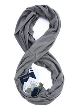 TRAVEL SCARF by WAYPOINT GOODS // Infinity Scarf with Hidden Pocket (Pewter)