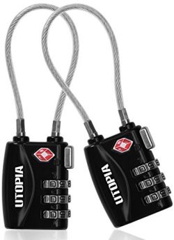 Utopia TSA Luggage Lock for Travel – 2 Pack(Black 3 Dial String) …