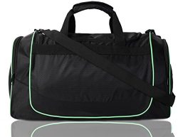 MIER 24Inch Gym Bag Sports Duffel Bag with Shoe Compartment for Men, Black