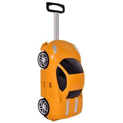 Goplus Kids Suitcase Car Shape Toddler 3D Carry On Travel Luggage (Orange)