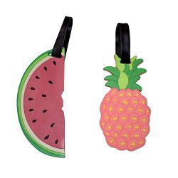 Unique Luggage Tags for Womens Travel: Watermelon and Pineapple Luggage tags for Suitcase (Pinea ...