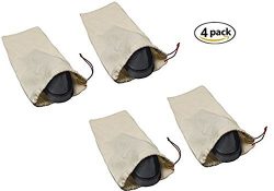 Earthwise Shoe Storage Bags 100% Cotton with Drawstring For Men and Women in Natural Great for T ...