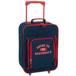 Mercury Going to Grandma’s Wheeled Upright Childrens Luggage, Small, Navy Blue