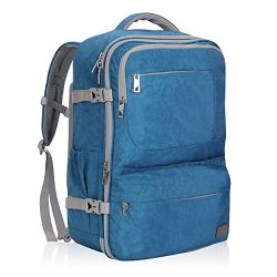 Hynes Eagle 44L Carry on Backpack Flight Approved Compression Travel Pack Cabin Bag, Blue