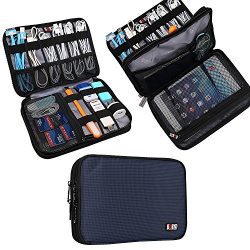 BUBM Double Layer Electronic Accessories Organizer, Travel Gear Bag for Cables, USB Flash Drive, ...