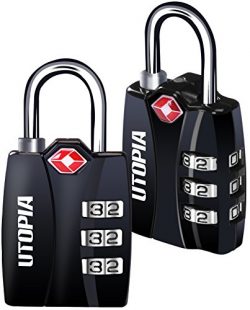 Utopia TSA Travel Lock ( 2 Pack) – 3 Digit Combination – Lightweight Zinc Alloy R ...