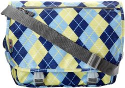 J World New York Terry Messenger Bag, Argyle Navy, One Size