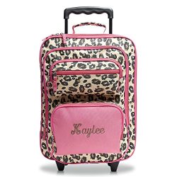 Leopard Spots Personalized Kids Rolling Luggage by Lillian Vernon