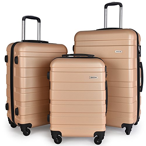 Luggage Set Spinner Hard Shell Suitcase Lightweight Carry On – 3 Piece (20″ 24″ ...
