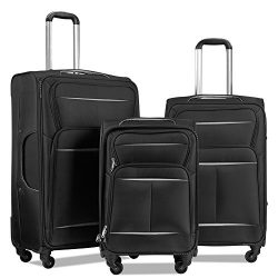 Luggage Set Suitcase Set 3 Piece Luggage Lightweight Soft Shell with 4 Rolling Spinner Wheels Su ...