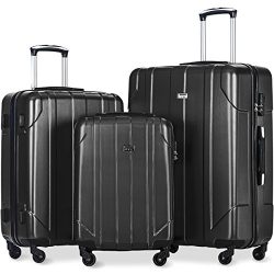 Merax 3 Piece P.E.T Luggage Set Eco-friendly Light Weight Spinner Suitcase