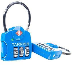 TSA Lock w/ SearchAlert Blue by Tarriss, 2 Pack TSA Luggage Locks /