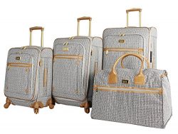 Nicole Miller New York Taylor Set of 4: Box Bag, 20″, 24″, 28″ Expandable Spin ...