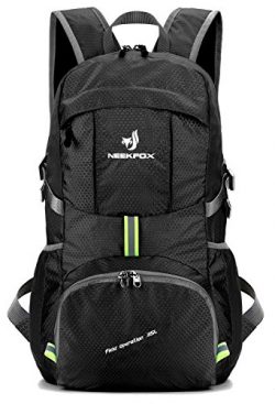 NEEKFOX Lightweight Packable Travel Hiking Backpack Daypack,35L Foldable Camping Backpack,Ultral ...