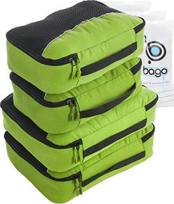 4 Travel Packing Cubes For Luggage Organizer / Suitcase + 6 Toiletry and Laundry Organizers