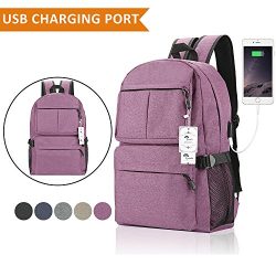 Laptop Backpack, College Backpack 15 15.6 Inch Laptop bag with USB Charging Port Light Weight Tr ...