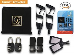 Travel Set Travel Kit with Luggage Tag Bungee Strap Luggage Strap Suitcase Lock Travel Bag Smart ...