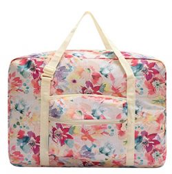Vercord Travel Lightweight Waterproof Foldable Storage Carry Luggage Duffle Tote Bag, Flower Spring