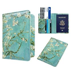 WALNEW Passport Holder Cover RFID Blocking Case Travelling Passport Cards Carrier Wallet Case (T ...