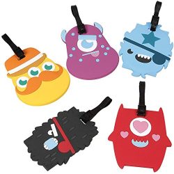 Bundle Monster 5 pc Silicone Mixed Design Travel Luggage Bag ID Tags – Set 3: Alien Abduction