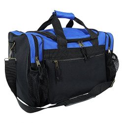 DALIX 17″ Duffle Travel Bag with Dual Front Mesh Pockets in Royal Blue