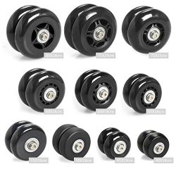 Airkoul Black Luggage Suitcase / Inline Outdoor Skate Replacement Wheels with ABEC 608zz Bearing ...