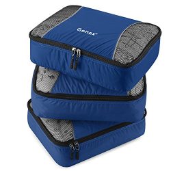 Gonex Packing Cubes 3 Set Travel Luggage Packing Organizers Pouches(Deep Blue)