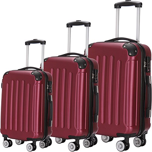 Luggage Set 3 Piece ABS Trolley Suitcase Spinner Hardshell Lightweight ...