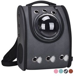 Pet Carrier Backpack Space Capsule Bag Airline Travel Approved for Cats and Dogs by Masvis(Black)
